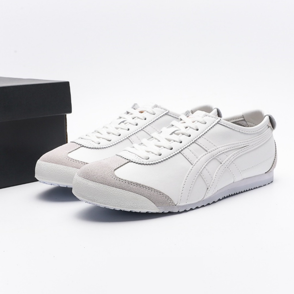 (Ver descrições do produto) Onitsuka Tiger Tênis Asics México Tiger 66 Couro Feminina Masculina Corrida Unissex Casual Esportes Caminhada Jogging Branco