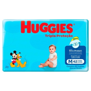 Fralda Descartável Huggies Tripla Proteção Mega Tamanho M - Embalagem com 42 Fraldas