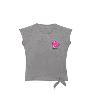 Blusa Feminina Infantil Amarração Blessed Polo Wear Cinza Escuro