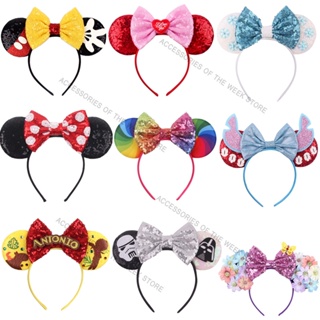 Disney Girls Plush Headdress, Mickey Minnie Mouse Orelhas Headband, bonito princesa coroa para o presente