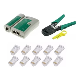 Kit Teste Cabo Rede + Alicate Crimpar Rj45 Rj11 Profissional