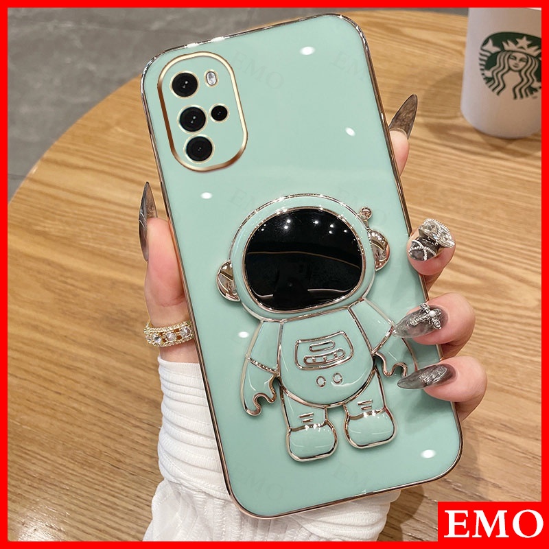 Estojo Para Motorola G22 G32 E32 E22 Astronauta Stand Macaron Color Luxury Camera Moto Phone