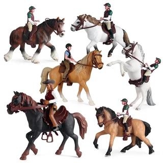 Cavalo de equitação cavaleiro jóquei modelo simulação de corrida de cavalo ornamentos brinquedos educativos para crianças cena casa de