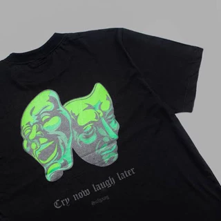 Camiseta Masculina Algodão Sufgang Mascara Cry Now Laugh Later Envio Imediato