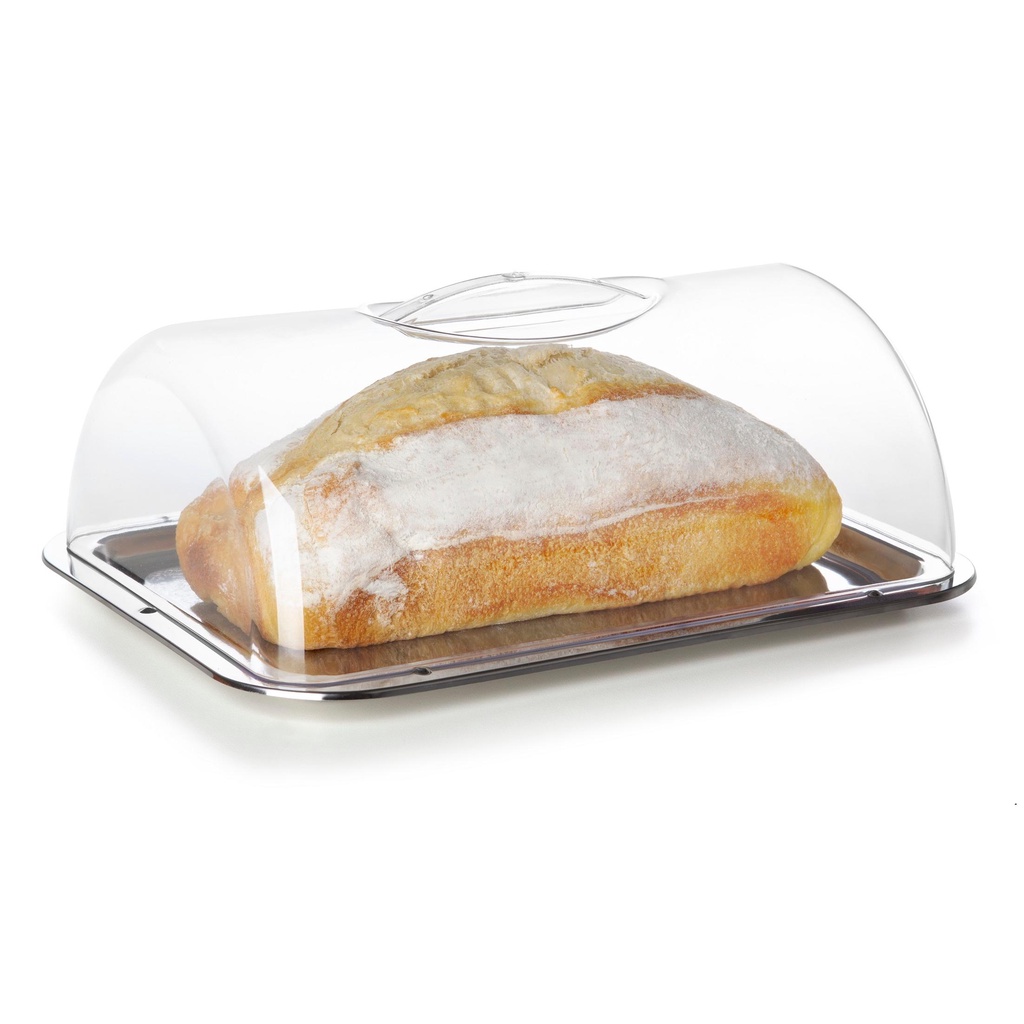 Porta Pão Bolo Inox Boleira Com Tampa Cúpula Doces Pão Fatia