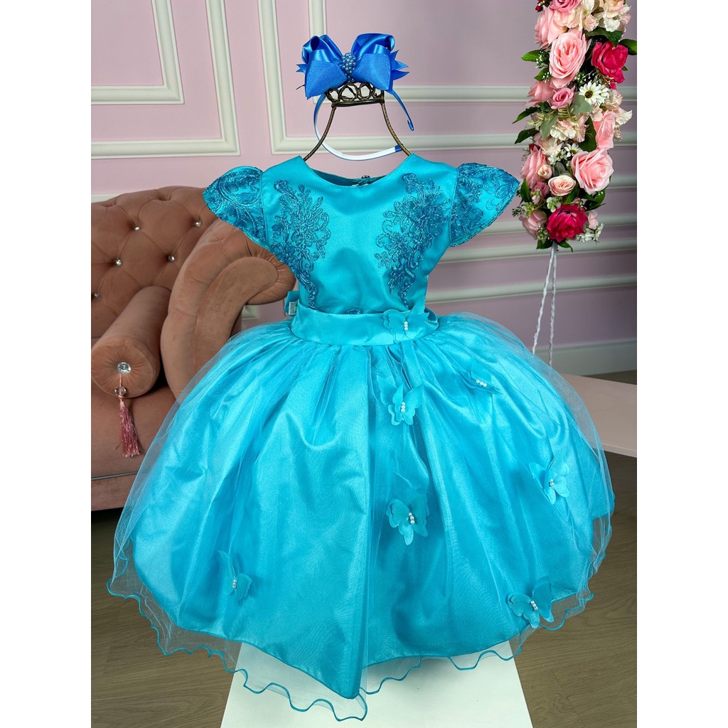 Vestido bebe azul store tiffany