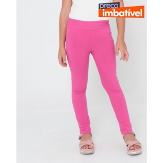 Calça Legging Infantil Lisa Rosa