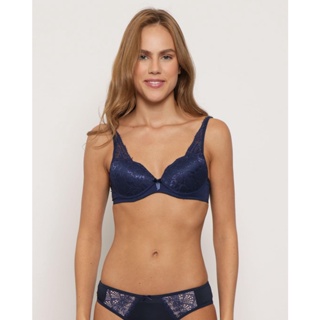 Sutiã Feminino Com Base e Bojo Bolha Renda Marinho