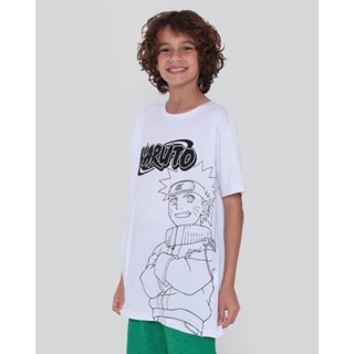 Camiseta Juvenil Estampa Naruto Branca