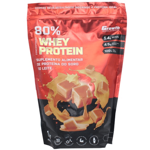 Whey Protein Concentrado Growth 1kg Proteina Sabor Caramelo