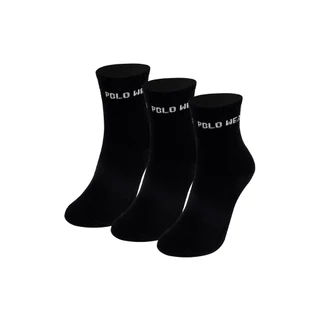 Kit 3 Pares de Meias Femininas Cano Alto Polo Wear Preto