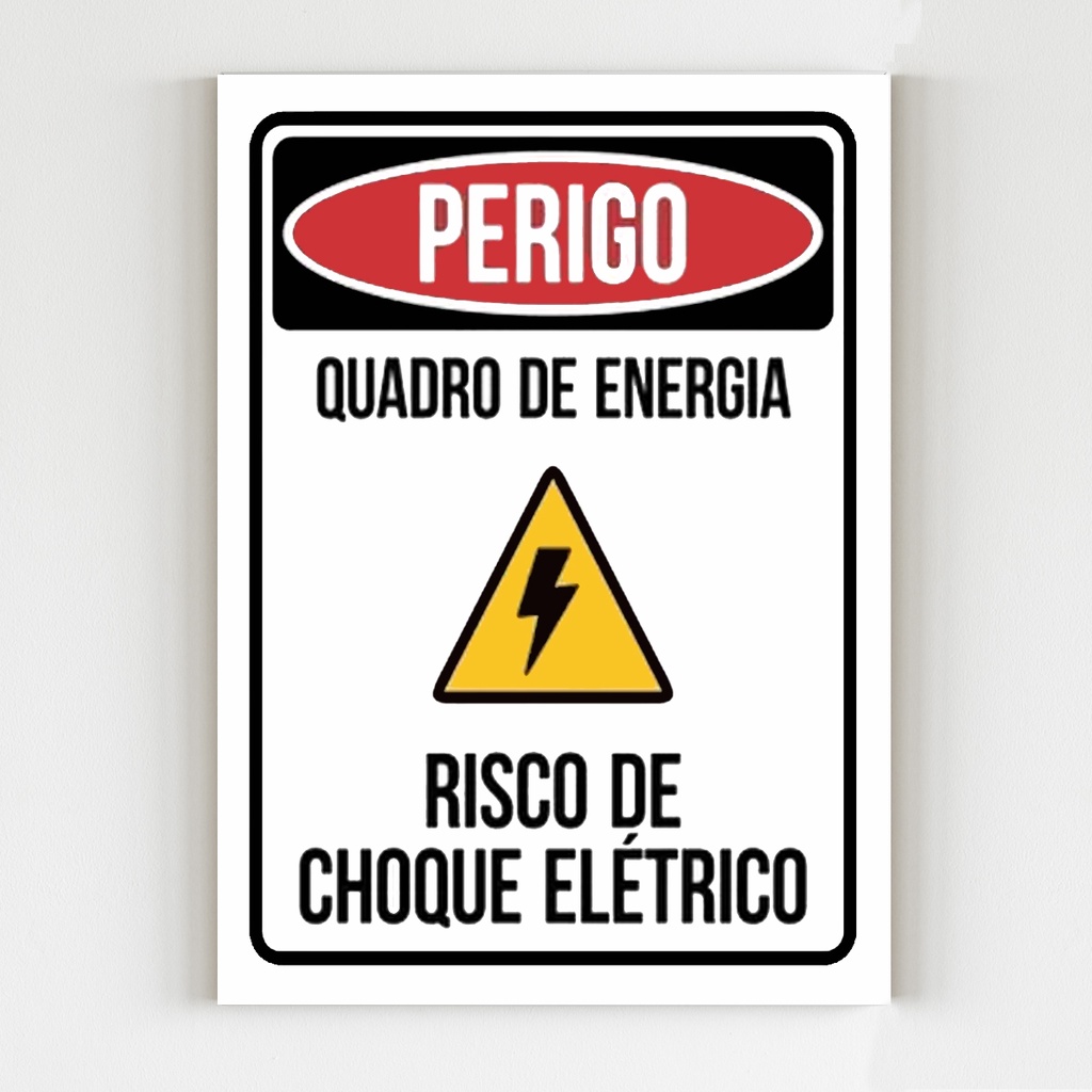 Kit Placas Aviso Perigo Risco De Choque Quadro De Energia Shopee Brasil