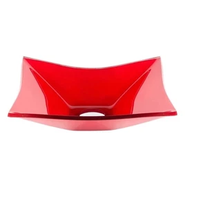 CUBA DE VIDRO RETANGULAR 39CM VERMELHO FERRARI