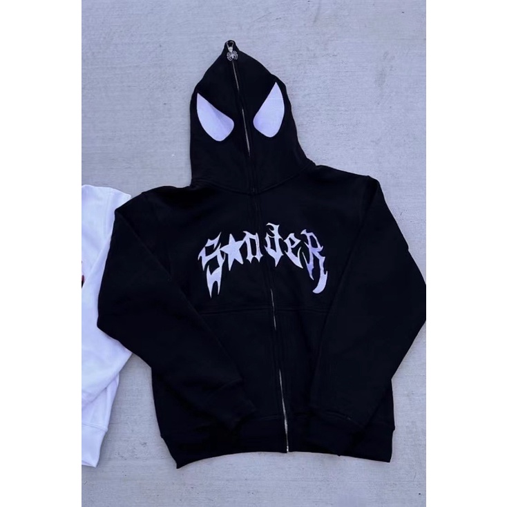 Y2k Emo Women Streetwear Hoodie Aranha Punk Zip Up Hoodies Camiseta