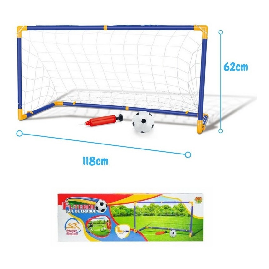 Kit belfix jogo de futebol infantil com traves rede bola bomba