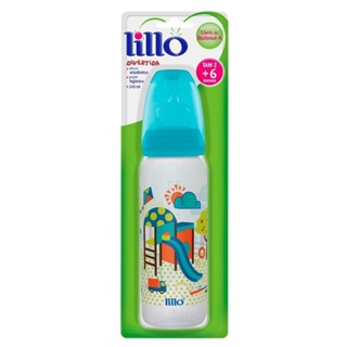 Mamadeira Lillo Divertida com Bico de Silicone Ortodôntico Tamanho 2 Azul 240ml