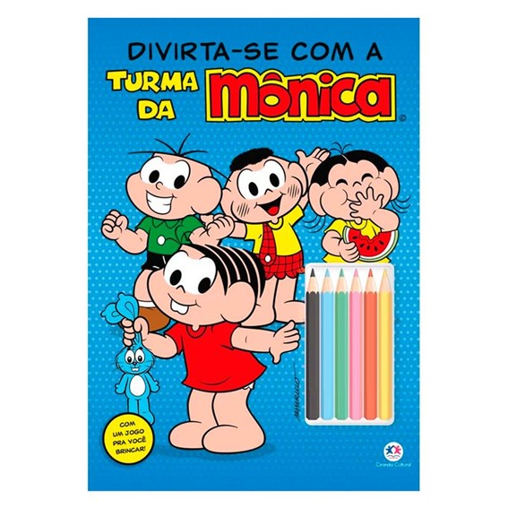 Livro De Atividades E Desenhos Com Lápis Cor Turma De Monica