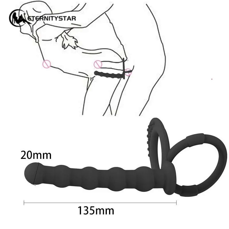 Masturbação Anal Dildo Butt Plug Sex Toys for Adults Men Women Gay Silicone Beads Vaginal G-Spot Stimulator Backyard