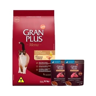 Ração Gran Plus Gatos Castrados Sênior Frango e Arroz 10,1kg + Surpresa