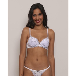 Sutiã Feminino Base Bojo Renda Bicolor Branco