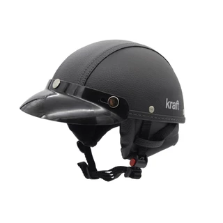 Capacete Coquinho Scooter Elétrica Moto Custom Couro Kraft