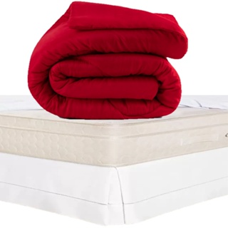 Kit Edredom CASAL Queen Dupla Face 1pc+Saia Box Ponto Palito PROTETOR LATERAL CAMA DECORACAO