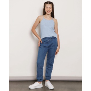 Calça Jeans Juvenil Jogger Azul Médio