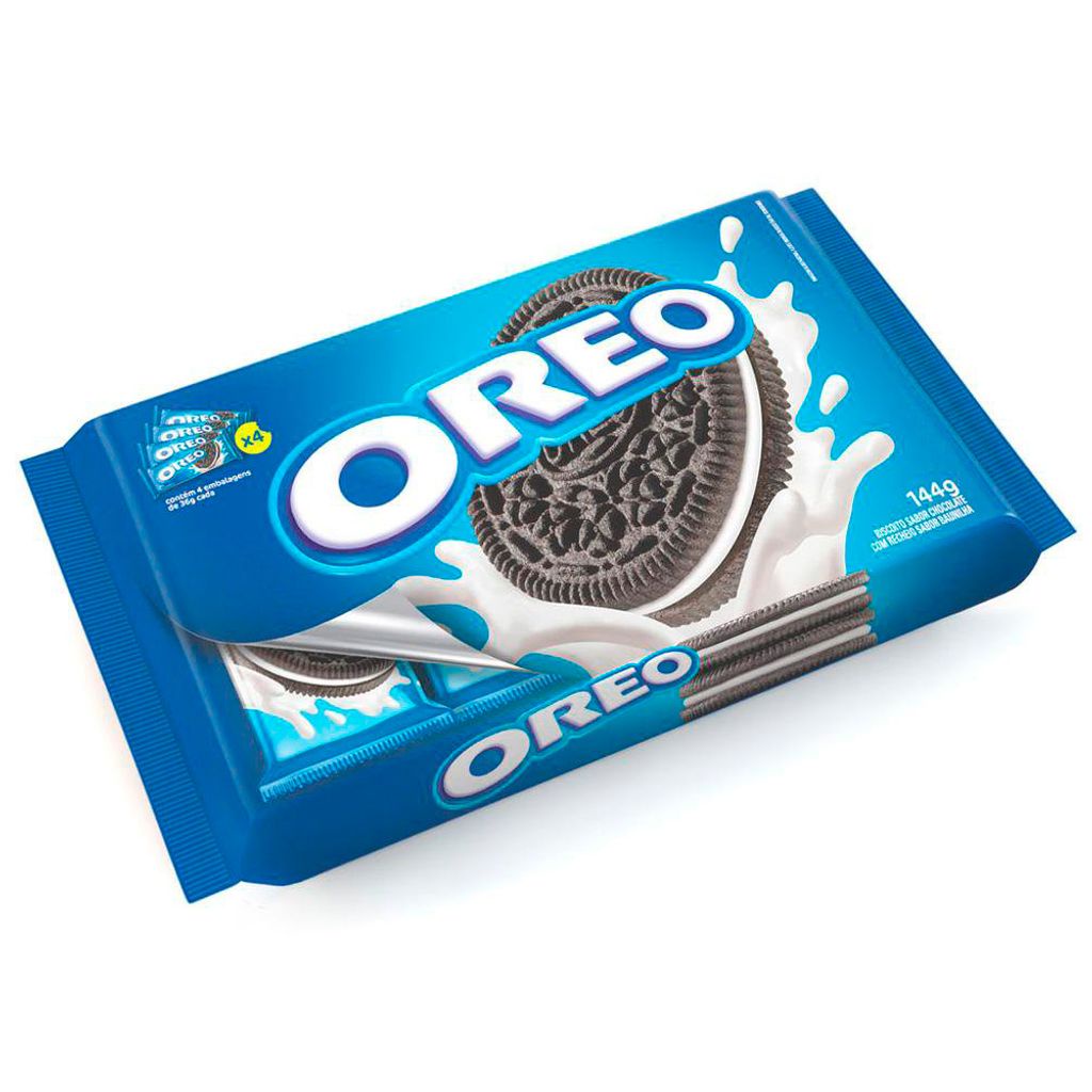 Biscoito Oreo Chocolate Recheado Sabor Baunilha 144g | Shopee Brasil
