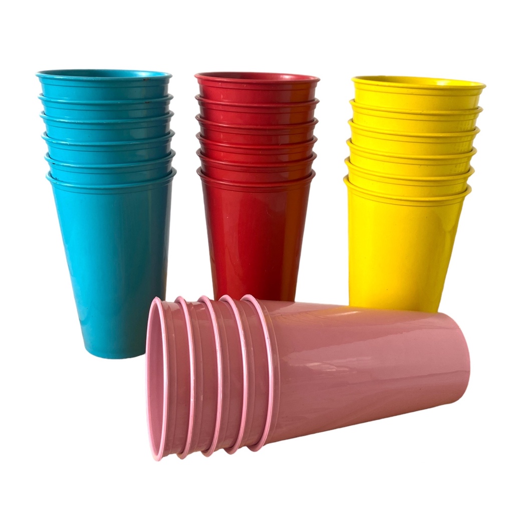 Jogo de copo plastico longo reforçado reutilizavel duro infantil ...