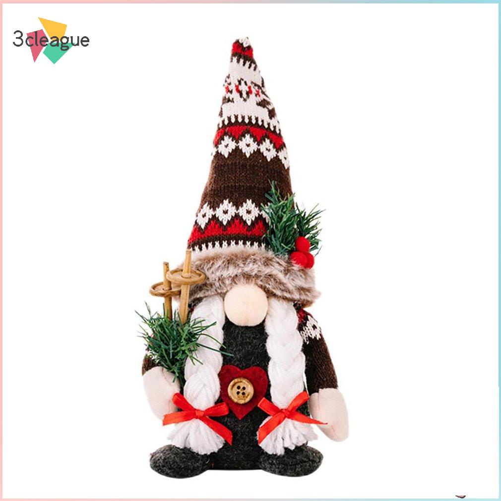 Natal Gnomos pelúcia, chapéu Natal xadrez vermelho decoração