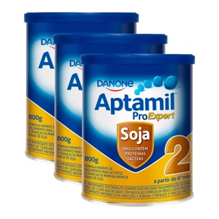 Fórmula Infantil Aptamil Soja 2 800g Kit com 3 Unidades