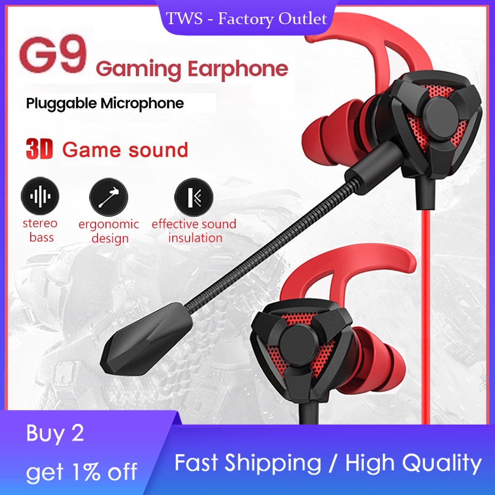 G9 Fone De Ouvido Para Jogos Com Fio De 3,5 Mm , Microfone Longo Destacável , Cancelamento De Ruído Estéreo hi-fi Telefone/Computador