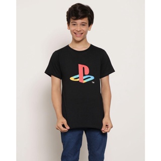 Camiseta Juvenil Estampa Playstation Preta