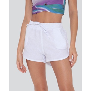 Short Feminino Boxer Bolsos Branco