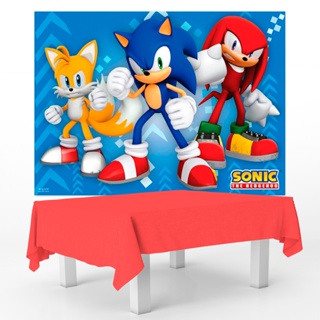 Kit Decorativo Painel Decorativo 64x45cm Sonic 2 + Personagens Destacáveis  07 und - Ref 118206.4 Regina - CCS Decorações