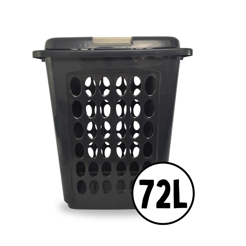 Cesto de Roupa Suja Grande 72L Telado Plástico Retangular