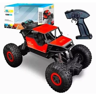 Brinquedo Carrinho Suspensão Off Road Recarregável Com Controle Remoto - Vermelho metálico