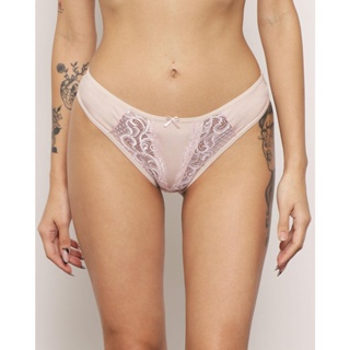 Calcinha Biquíni Feminina Renda Lacinho Rosa