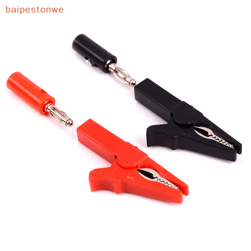 [baipestonwe] 4Pcs 55mm Clipe Jacaré + 4mm Clipes De Cabo De Teste De Plugue De Sonda De banana