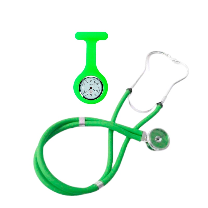 Stetoscopio Professionale Rappaport A Doppia Testa Verde | Campana E Membrana Con Accessori In Astuccio