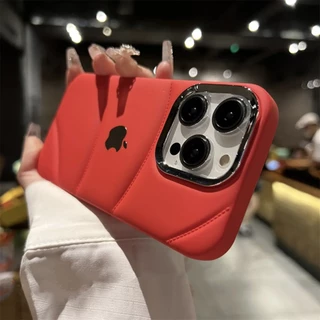 capinha iphone Estrutura Da Lente Revestida Airbag Linha Trançada De silicone Líquido Que Sentir A Pele iPhone15 14 13 12 11 Pro Max Para TPU capa Macia Anti-Queda À Prova De Choque