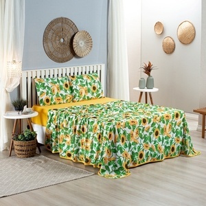Jogo de Cama 04Pçs Com Viés Estampado Vinho Queen, Padrão, King Algodão 100% Algodão
