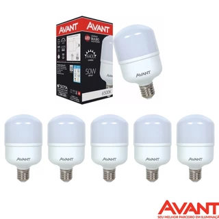 KIT 5 Lâmpada LED Bulbo 50w Alta Potência E27 - AVANT