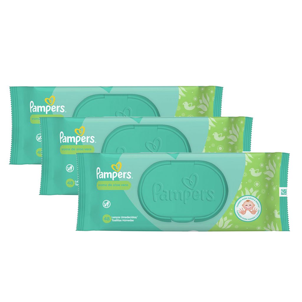 Lenços Umedecidos 48 Un. Pampers Splashers Baby Shark 48 Unidades Limpeza  Refrescante