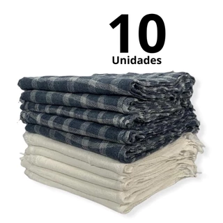 10 unidades Pano de Chão Kit com( Saco Alvejado ) 28X45
