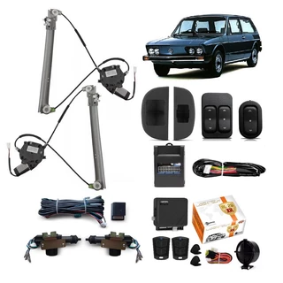 Kit Vidro Eletrico vw Brasilia 2p 1981 1982 + Trava + Alarme