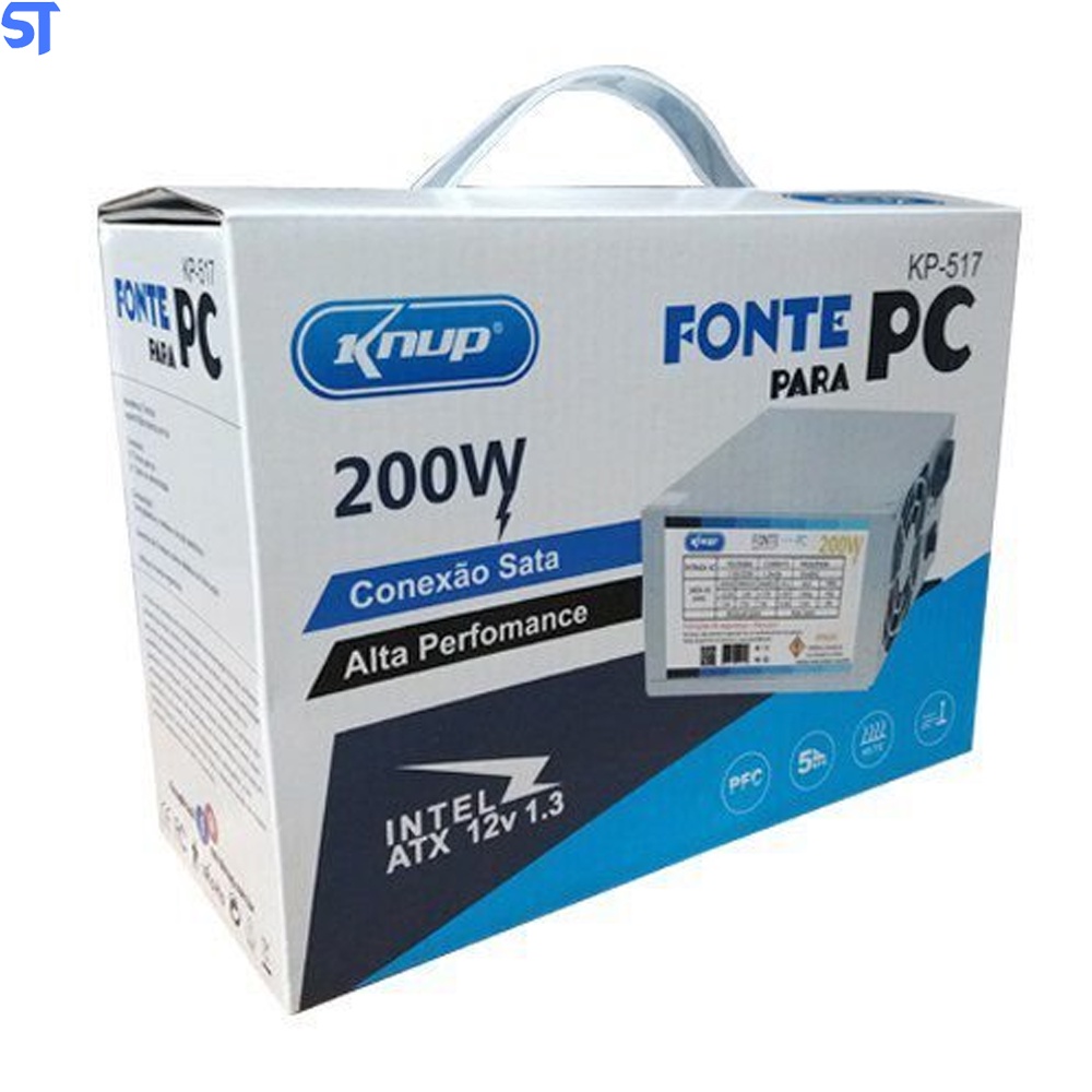 Fonte de Alimentação ATX Para PC 200W Real Knup KP-517