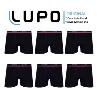 Kit 6 Cueca Boxer Lupo Em Algodão Masculina Adulto Cotton Original 523-002