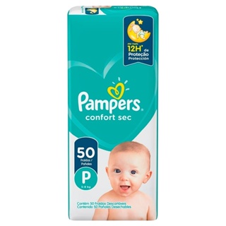 Fralda Descartável Pampers Confort Sec Tamanho P - Embalagem com 50 Fraldas