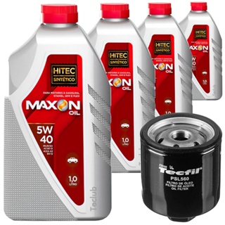 4 Óleo Sintético 5W40 Maxon e Filtro Óleo Tecfil Voyage Flex